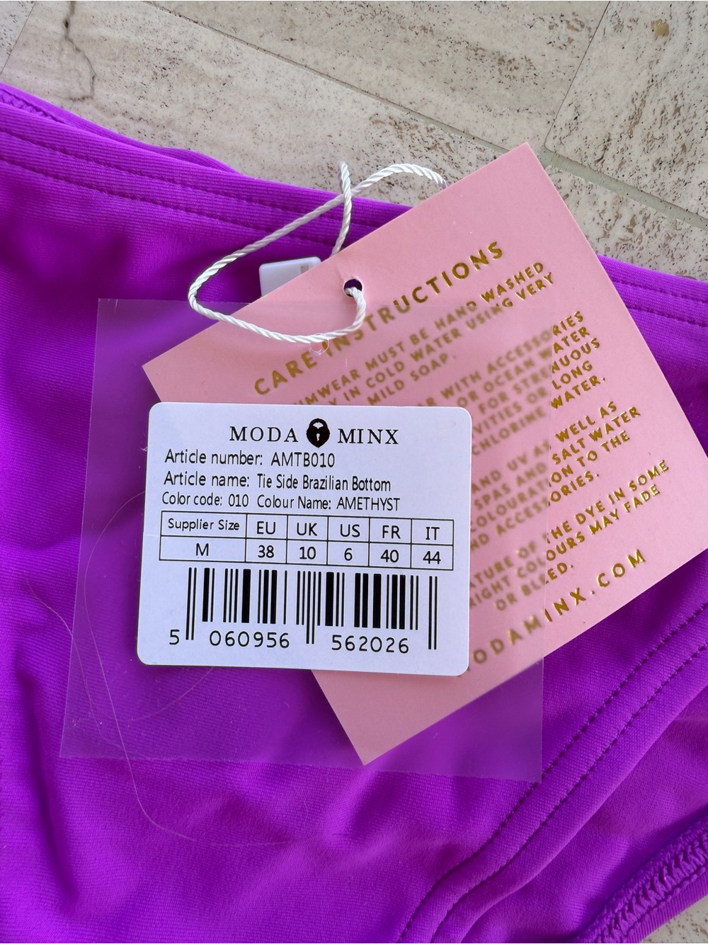 Purple Tie-Side Bikini Bottom - Picture 3 of 8